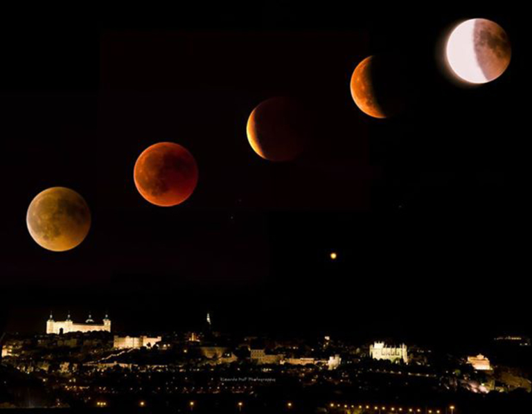 El eclipse en Toledo, la luna de sangre mira a una ciudad de leyenda