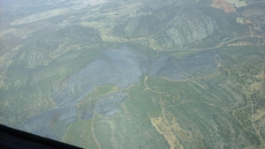 Imagen aérea del incendio de Moral de Calatrava. Foto: @Plan_INFOCAM