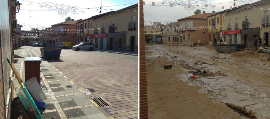 Así estaba la calle Real el domingo 9 y el miércoles 12. Cebolla