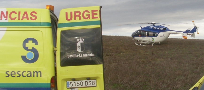 Imagen de archivo de un helicóptero medicalizado del Sescam.