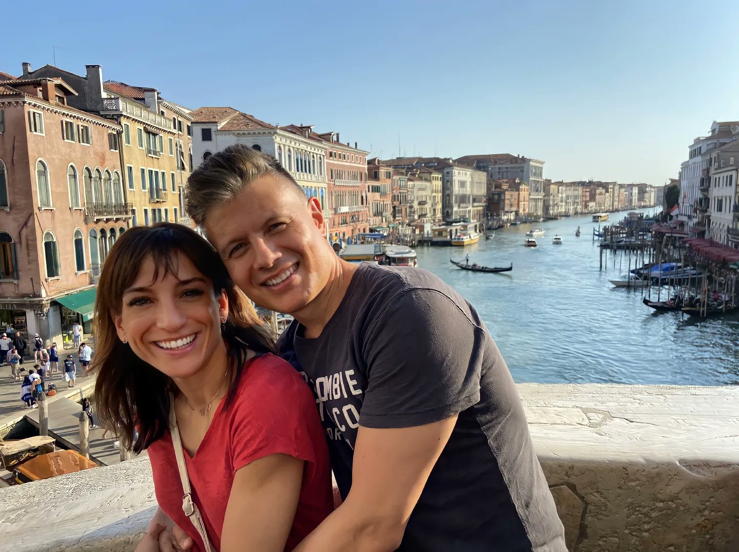 Sandra Sánchez y Jesús del Moral en Venecia.