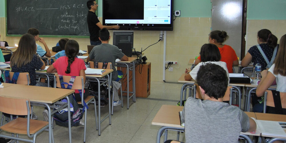 Imagen de archivo de un aula en Castilla-La Mancha.