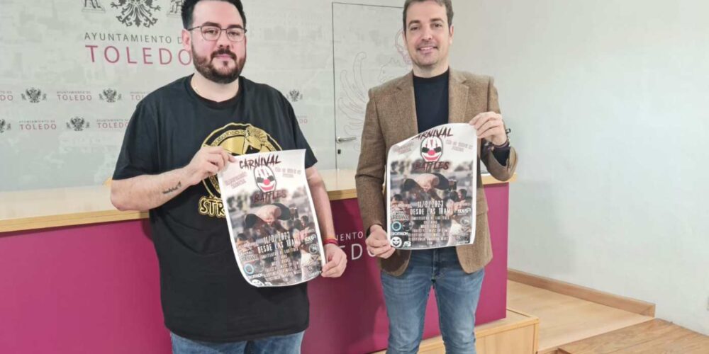 Pablo García (derecha) y Sergio Sánchez, presentando los eventos de calistenia y Street WorkOut que se celebrarán en Toledo.