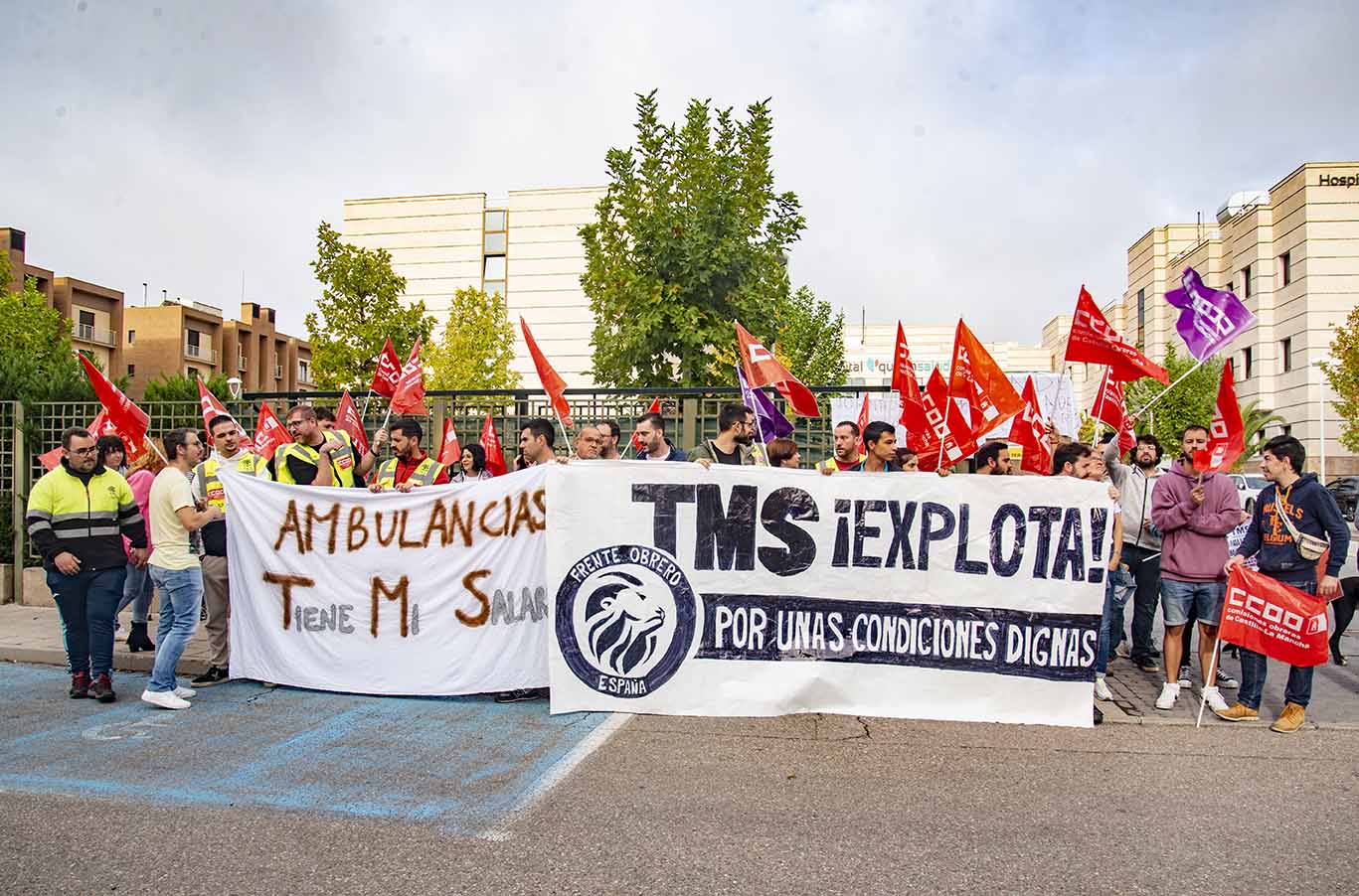 Trabajadores de TMS, concentrados en Toledo y de huelga