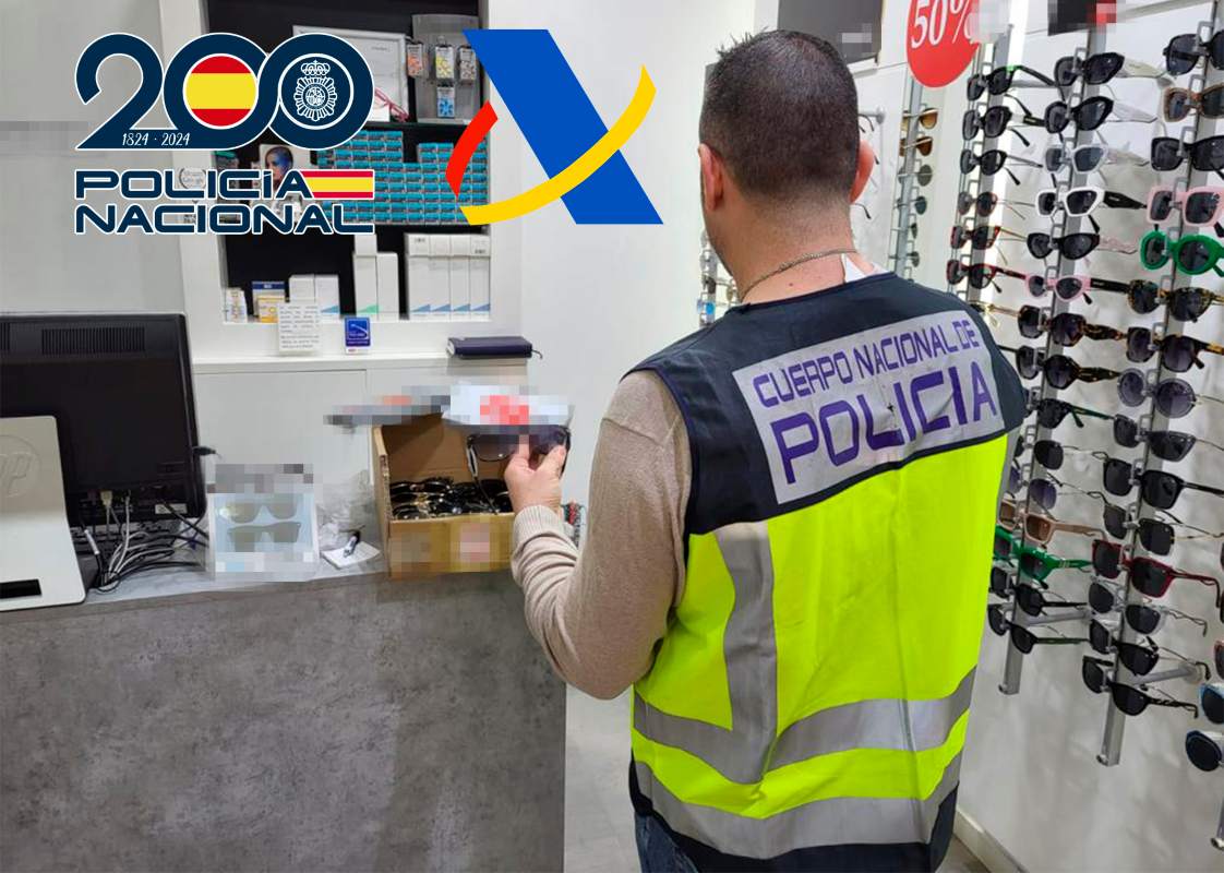 La Policía Nacional desmantela una operación de falsificación de gafas de marca. Foto: Policía Nacional.