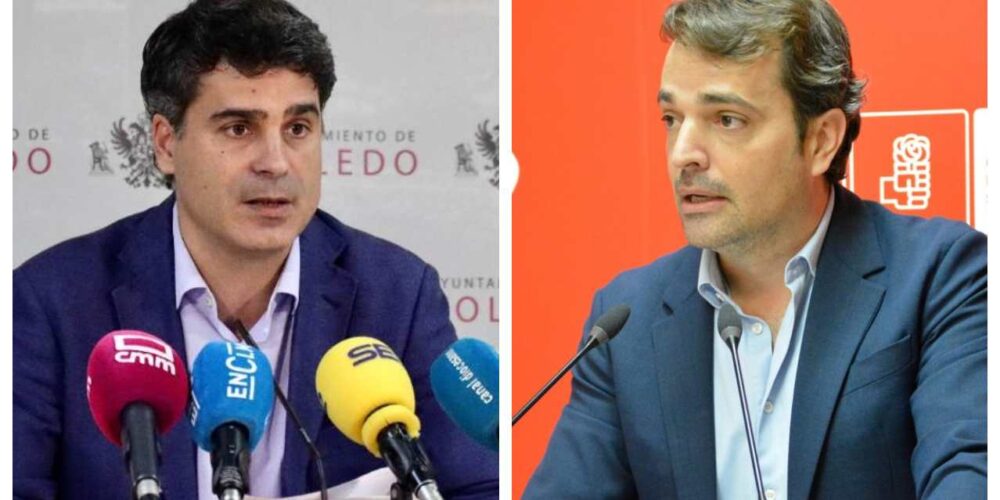 El portavoz municipal, Juanjo Alcalde, y el viceportavoz del PSOE en el Ayuntamiento de Toldo, Pablo García.