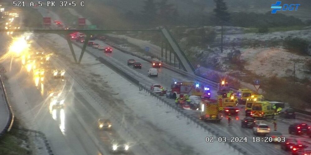 Accidente múltiple en la A-5, en el término de Casarrubios.