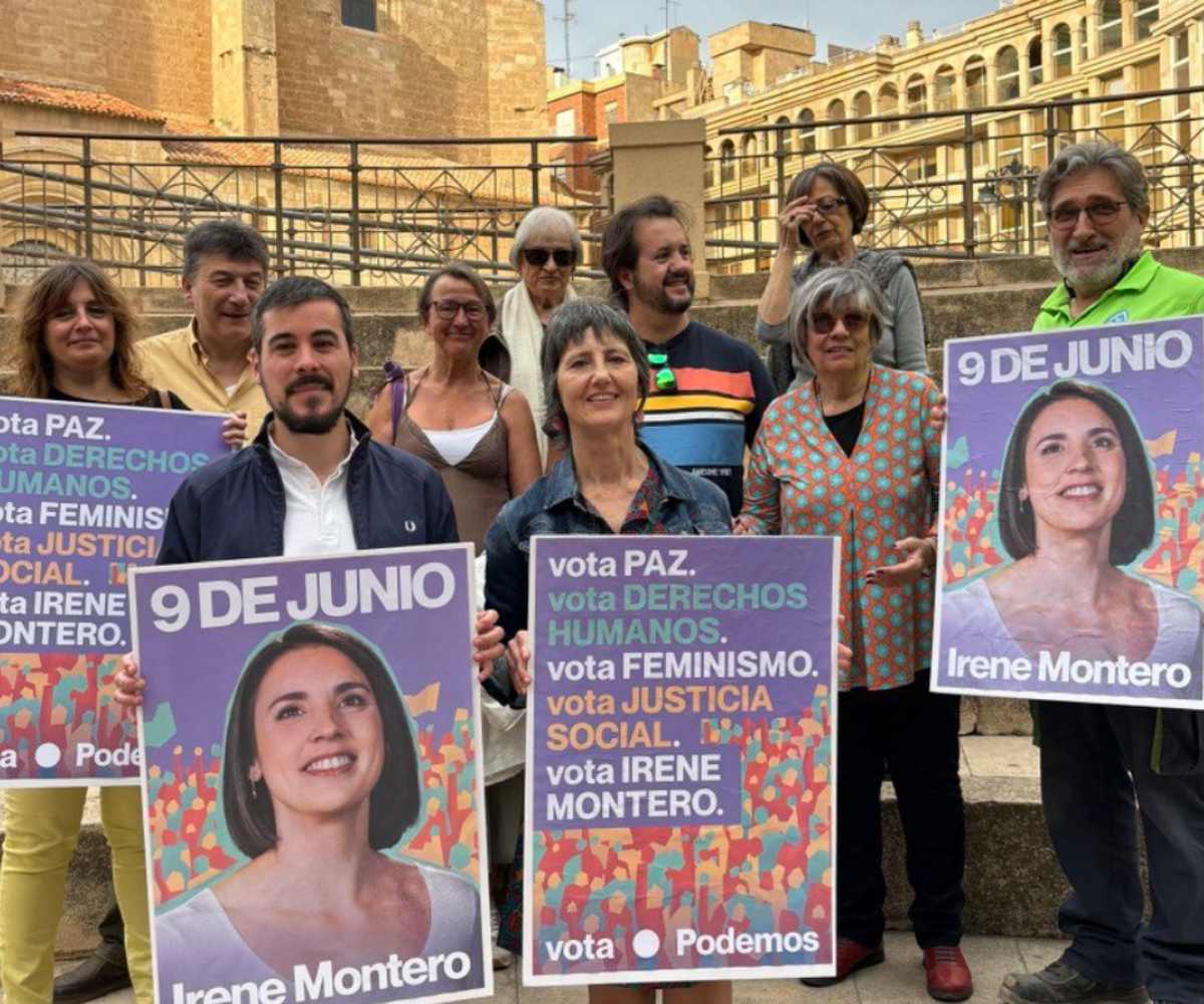 Inicio de campaña de Podemos con José Luis García Gascón y Carmen Fajardo.