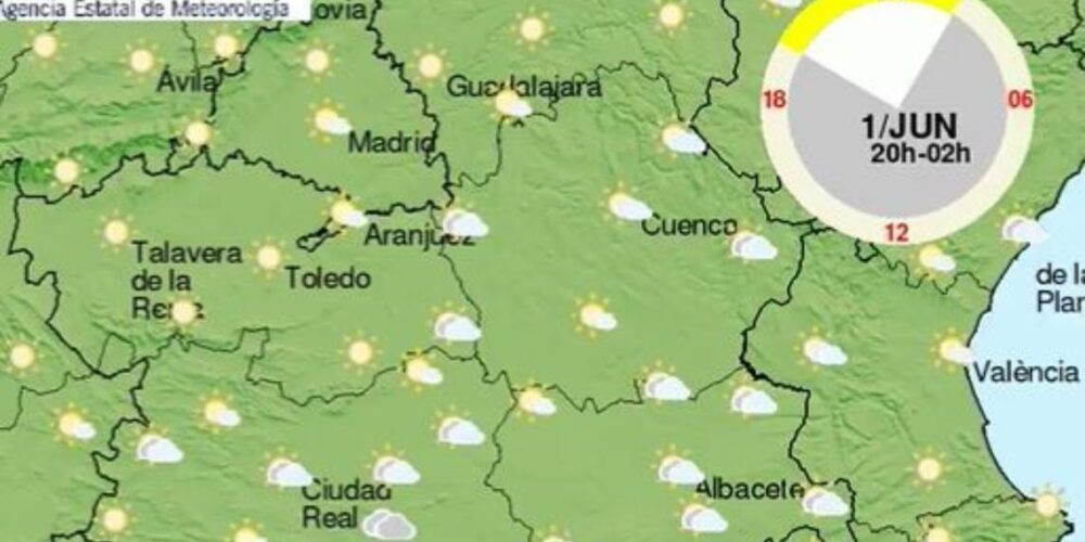 El tiempo del sábado en CLM: pocas nubes y algo mas de fresco.