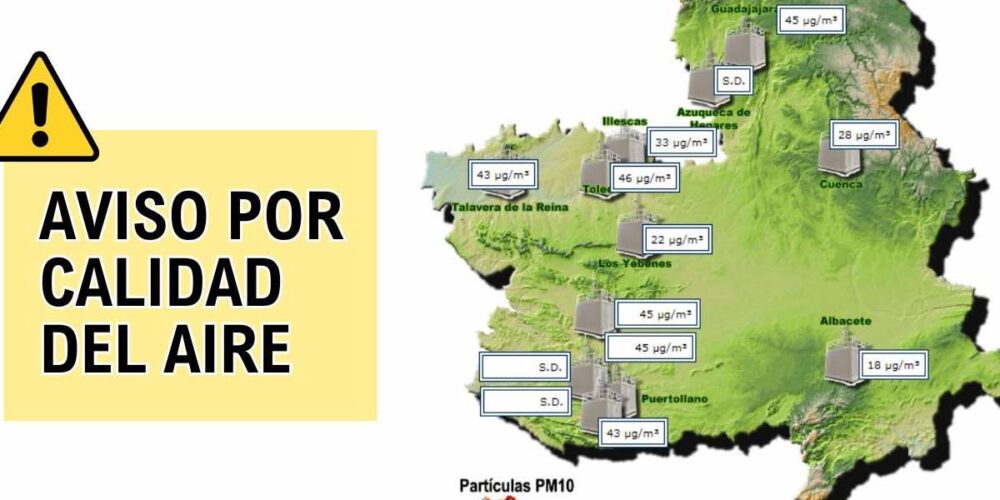 Aviso por la calidad del aire en ciudades de tres provincias de la región