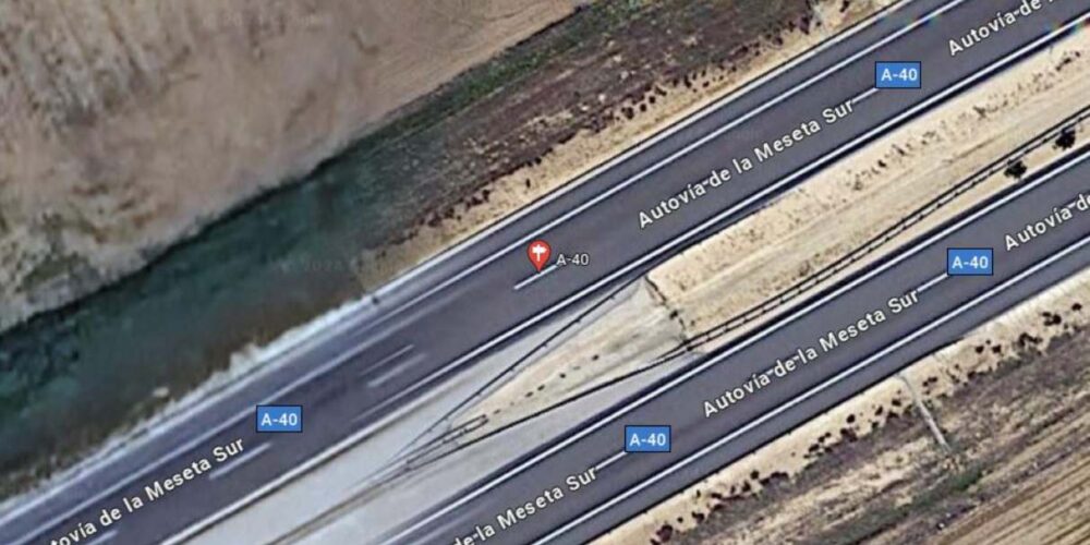 Trágico accidente en la A-40. en el término de Torrejoncillo del Rey. Imagen: Google Maps.