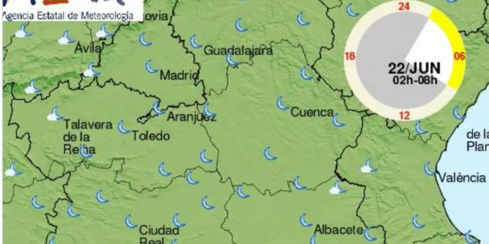 Como se ve en la imagen, algunas nubes recorrerán el territorio de Castilla-La Mancha.