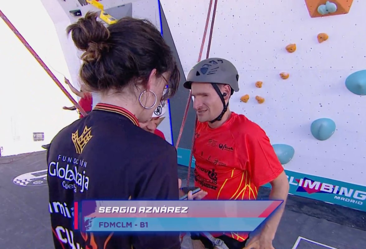 Sergio Aznárez, campeón de España de paraescalada.