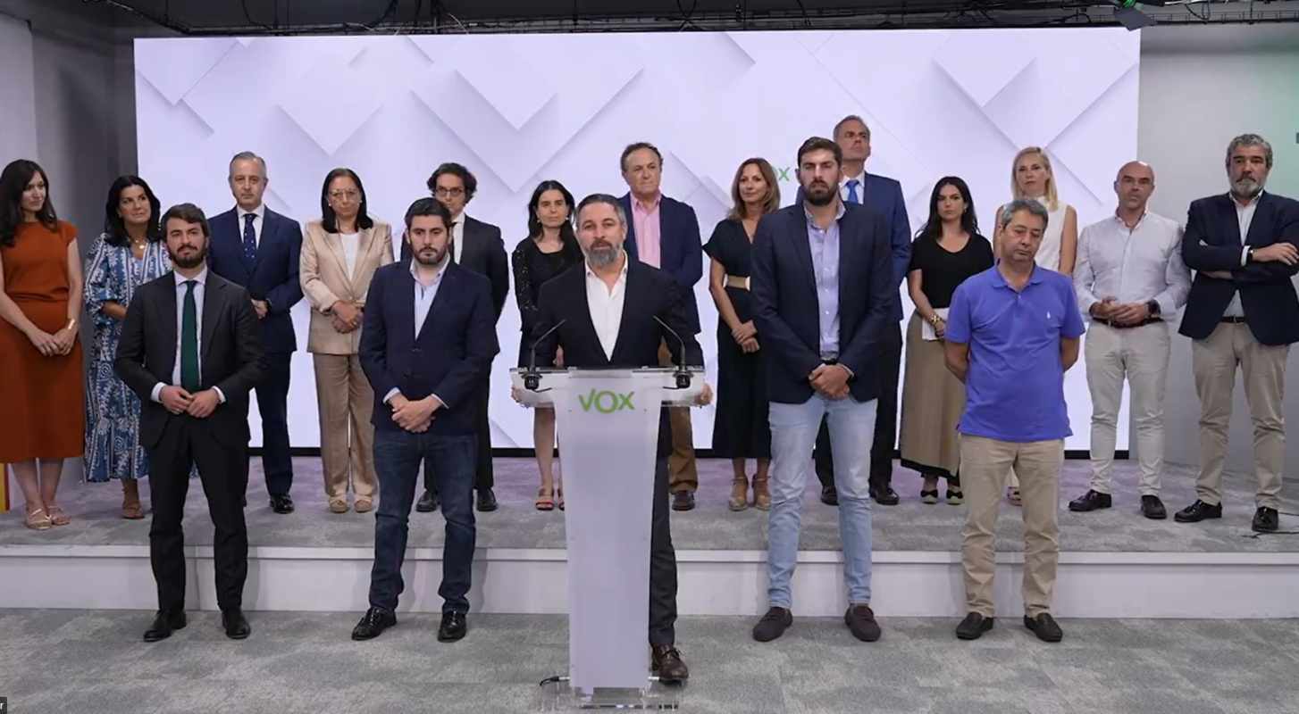 Imagen de la rueda de prensa de Vox.