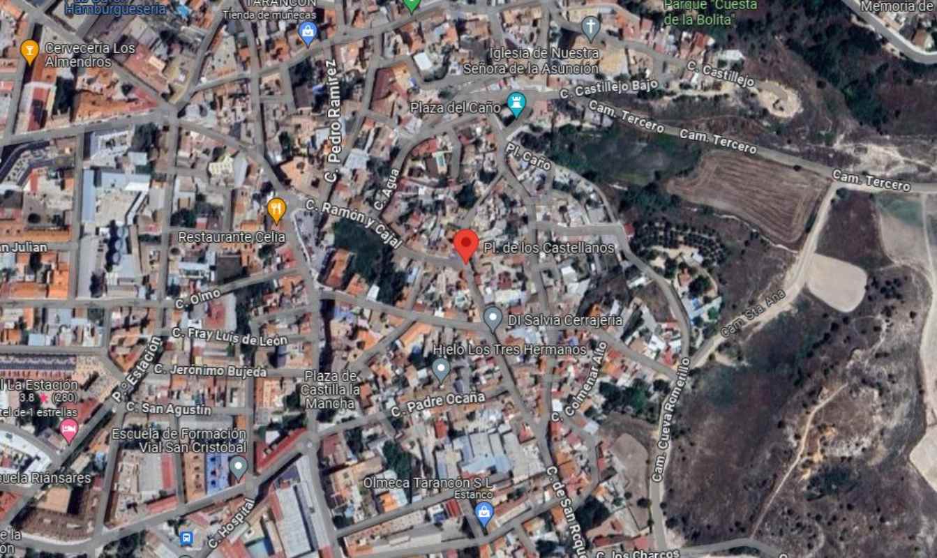 Agresión por arma blanca en la Plaza de los Castellanos de Tarancón. Imagen: Google Maps.