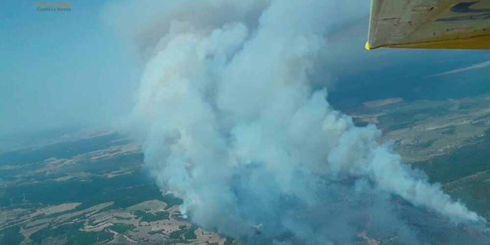 Incendio forestal declarado este martes en Valverdejo (Cuenca).