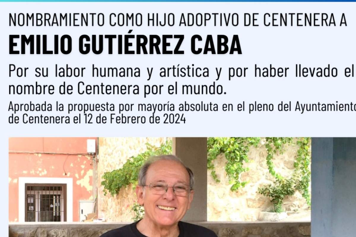 Emilio Guitiérrez Caba será hijo predilecto de Centenera (Guadalajara)