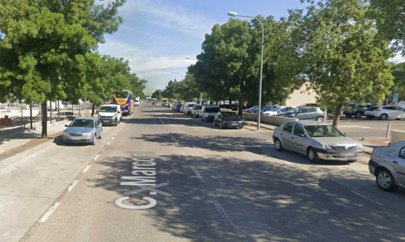 Calle Marconi, en Ciudad Real. trabajador