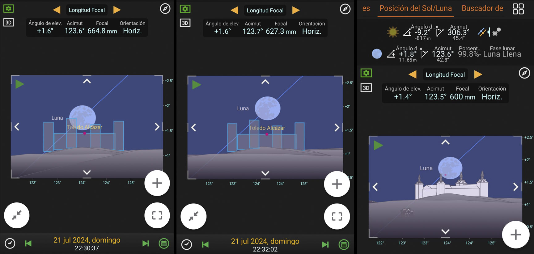 Simulaciones de la luna de ciervo en aplicaciones