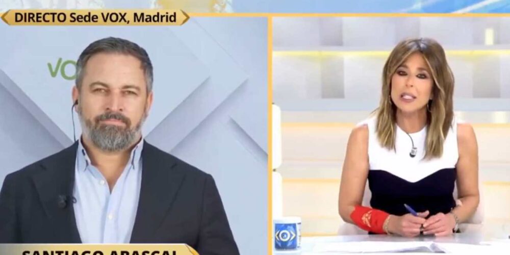 Santiago Abascal, entrevistado en Telecinco.