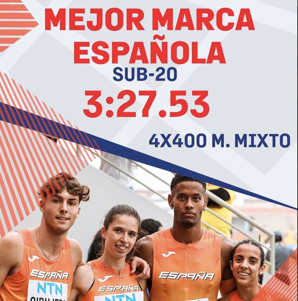 La atleta toledana Ana Gálvez (derecha), mejor marca española de la historia en relevo mixto 4x400 metros