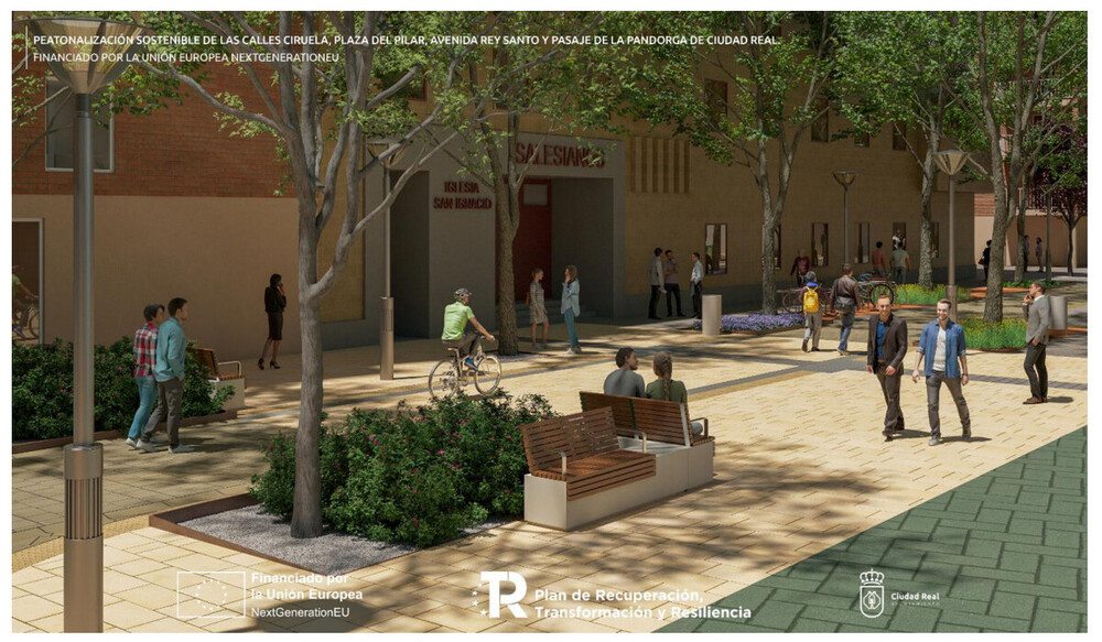 Imagen del proyecto de peatonalización de la avenida del Rey Santo, frente a los Salesianos