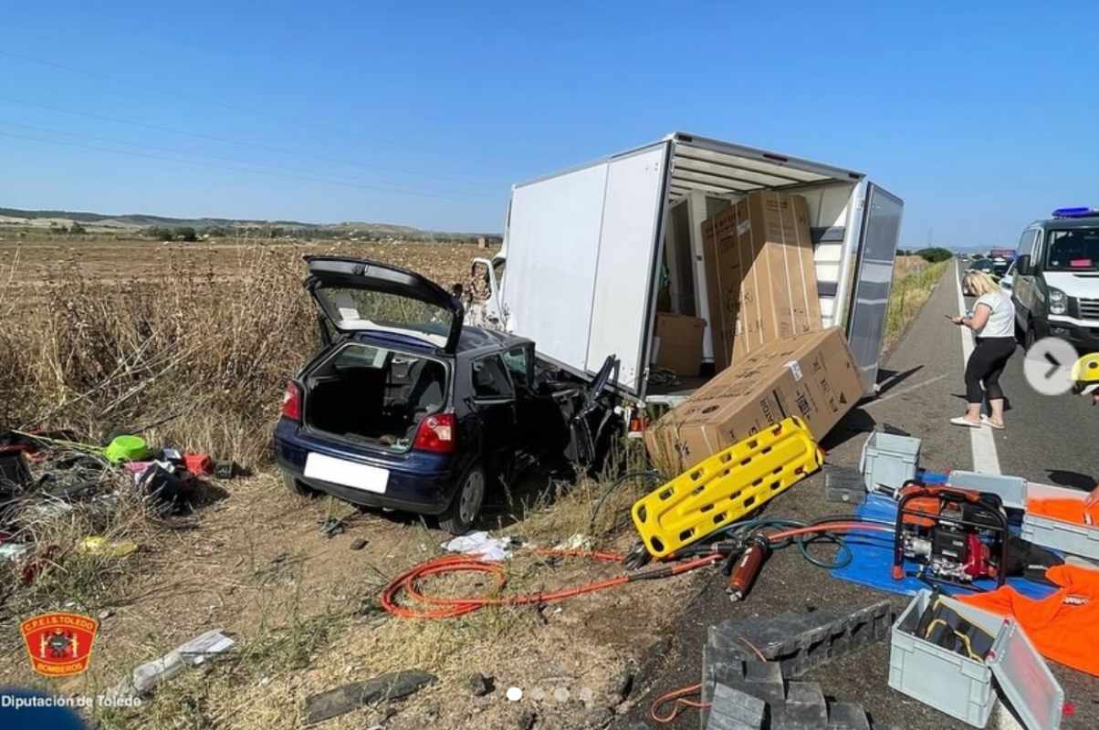 Accidente en Talavera. Foto: Cpeis Toledo.