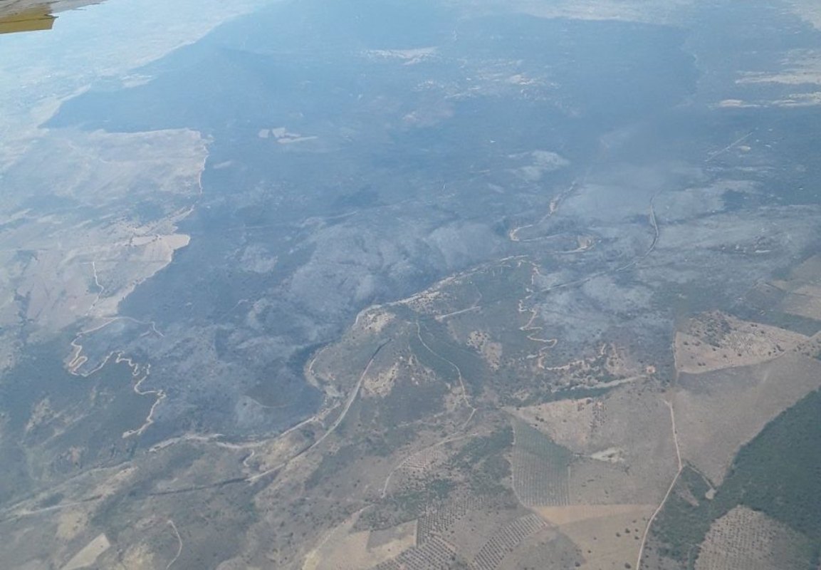 Aspecto del incendio de La Estella a primeras horas de la tarde. Foto: Infocam.