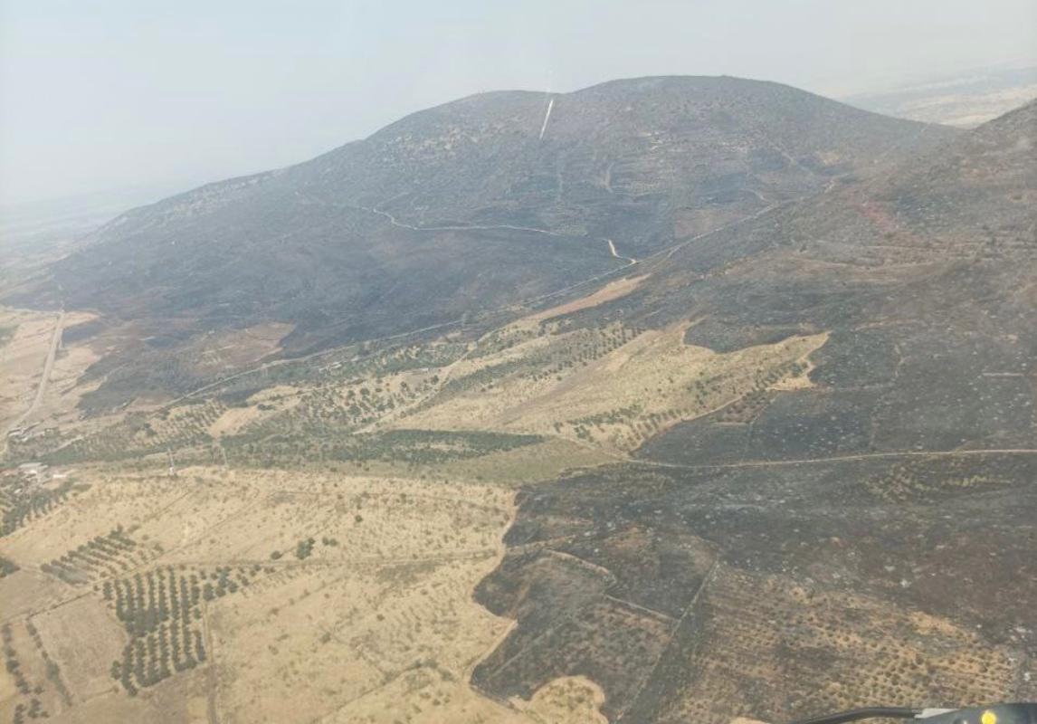 Imagen del incendio de La Estrella a última hora de la tarde. Foto: Infocam.