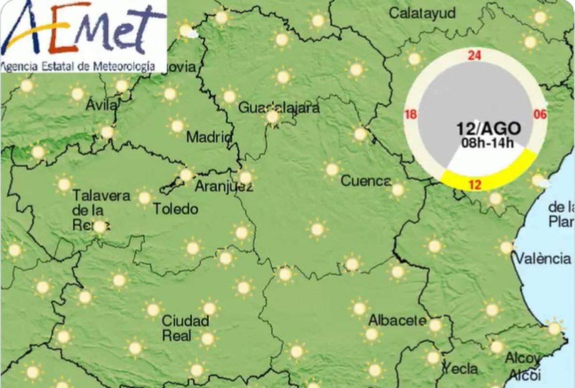 Como se ve en la imagen, tiempo soleado en CLM.