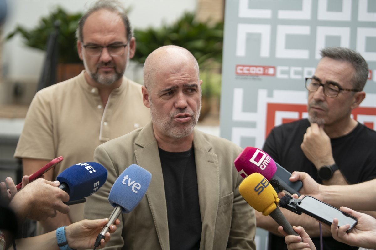 El secretario general de CCOO, Unai Sordo, este jueves en Almagro Foto: Eusebio García del Castillo - Europa Press