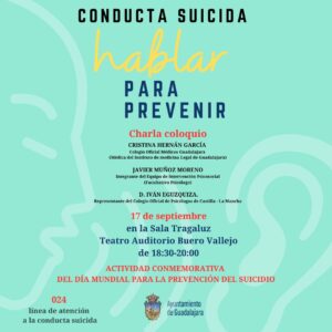 Cartel programa Ayuntamiento de Guadalajara en el Día Mundial para Prevenir el Suicidio