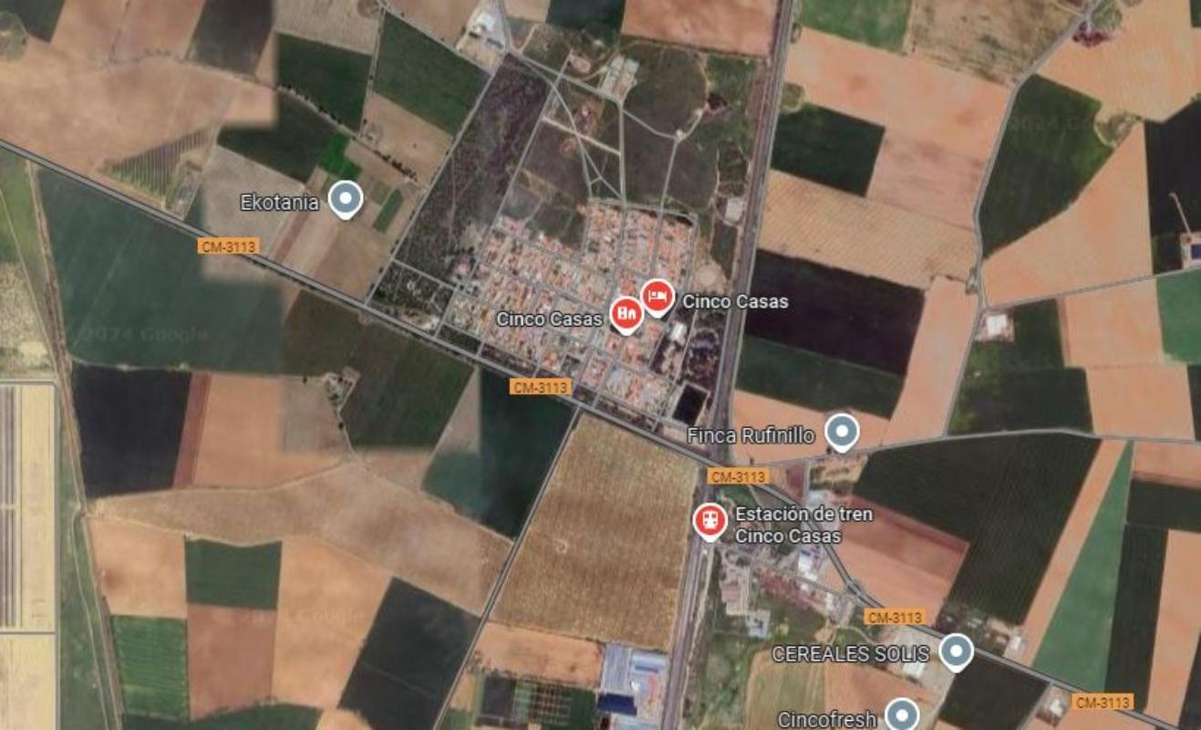 Pelea en Cinco Casas que acabó en un joven herido. Imagen: Google Maps.