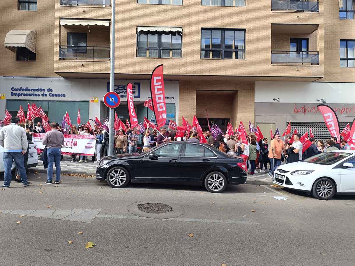 La concentración sindical en Cuenca.