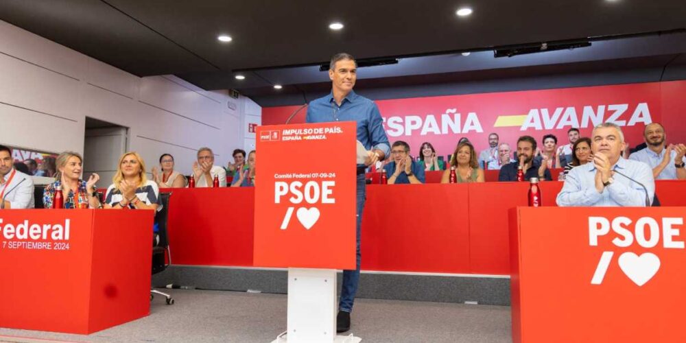 El presidente del Gobierno, Pedro Sánchez, en el Comité Federal del PSOE.