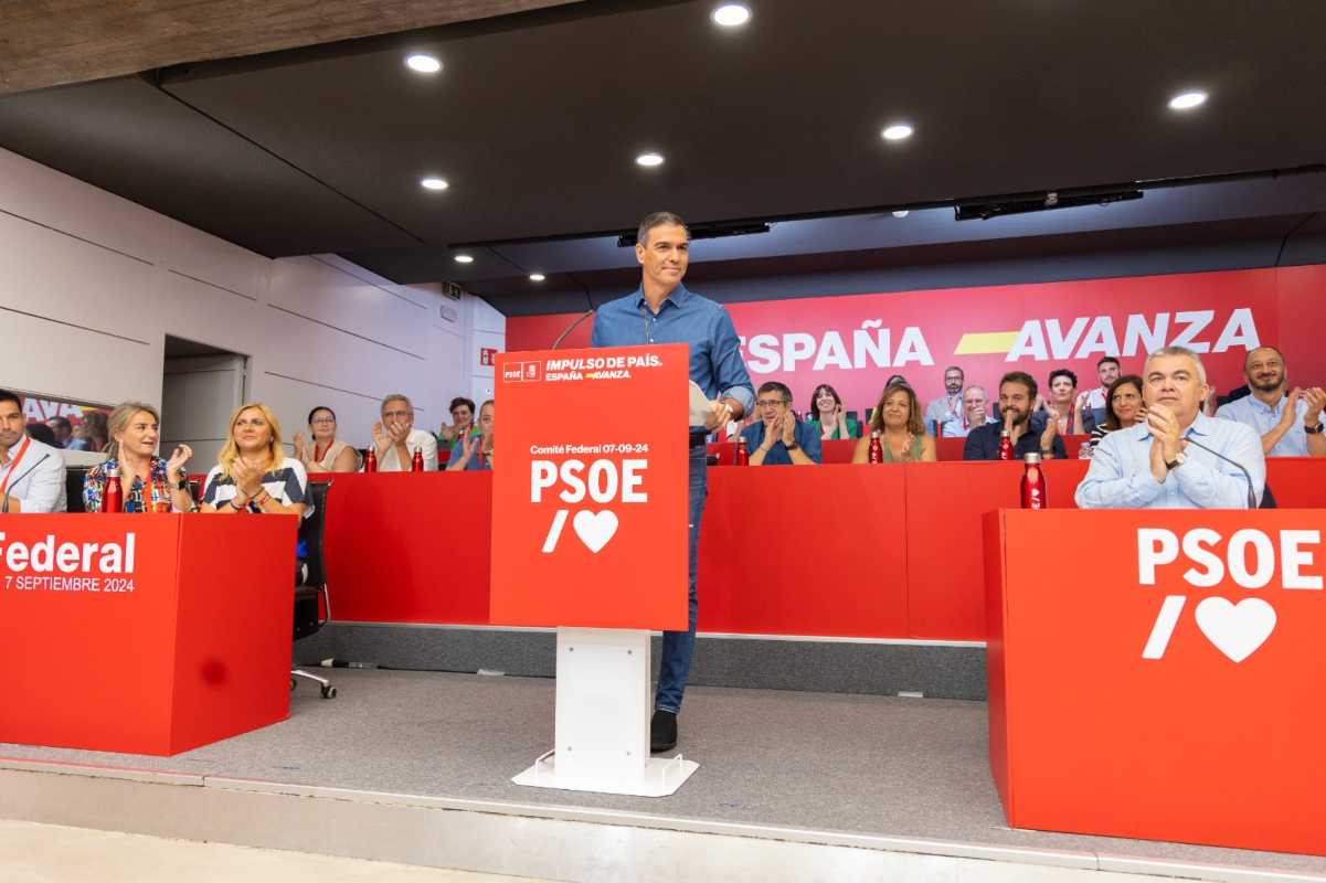 El presidente del Gobierno, Pedro Sánchez, en el Comité Federal del PSOE.