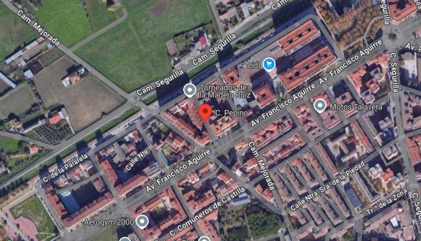 Accidente doméstico en una casa de la calle Pepino, de Talavera. Imagen: Google Maps.