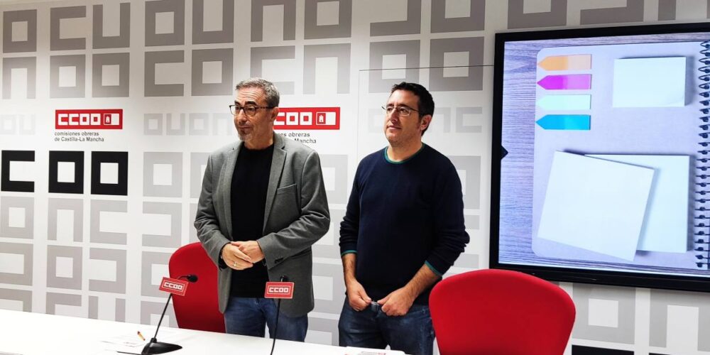 Paco de la Rosa y Marcelo Ortega, secretario de Comunicación de CCOO CLM.