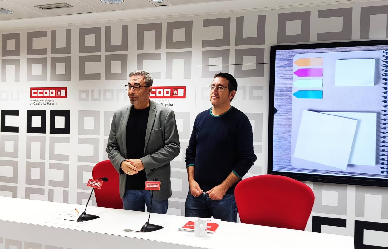 Paco de la Rosa y Marcelo Ortega, secretario de Comunicación de CCOO CLM.