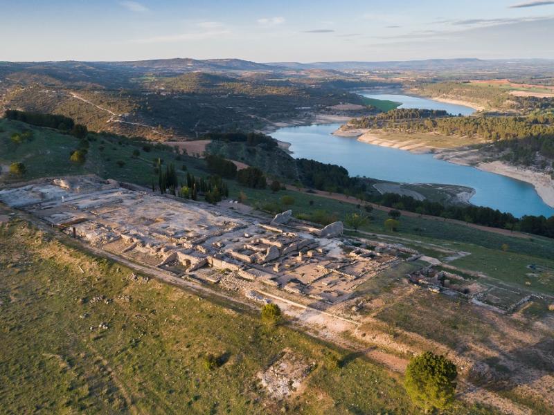 Imagen aérea de Ercávica, en Cañaveruelas (Cuenca). Foto: Cultura Castilla-La Mancha.