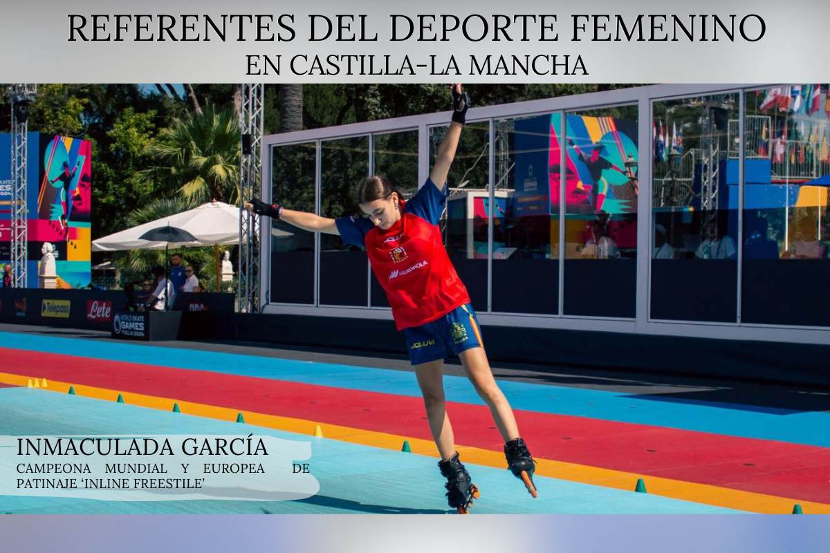 La patinadora Inmaculada García, durante su ejercicio en el Mundial de Italia 2024.