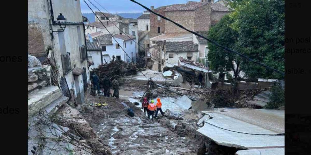 Riadas en Letur. Foto: @MeteoHellin.