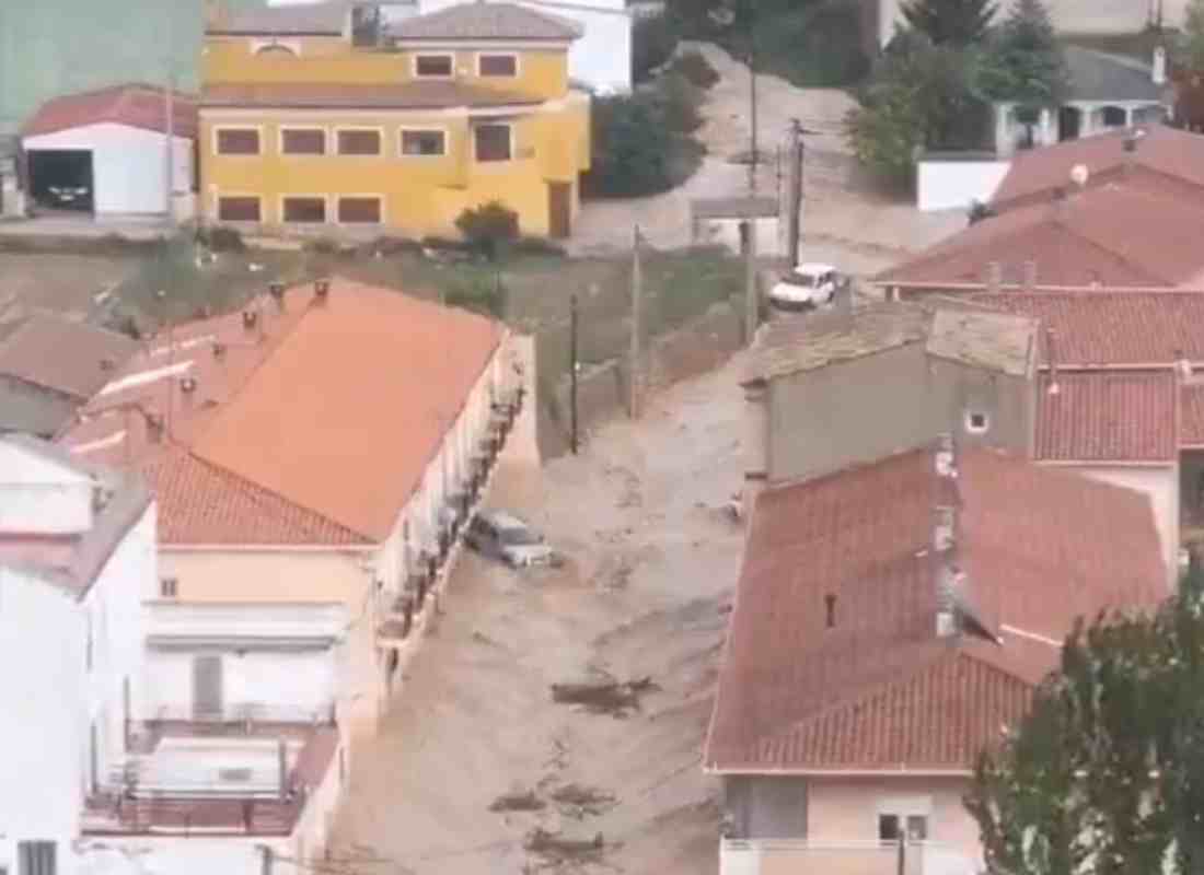 Imagen de la riada, en Mira (Cuenca).