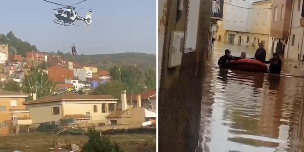 Rescates con helicóptero y lanchas en Mira (Cuenca).