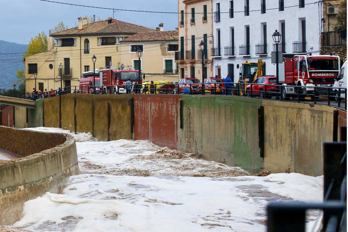 Efectos de la riada en Letur.