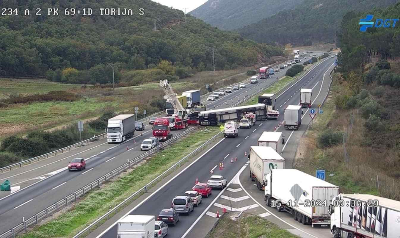 Imagen del accidente de la A-2 en Torija.