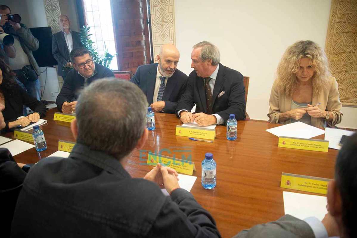 Ángel Nicolás, en la reunión de los agentes sociales con la ministra Yolanda Díaz. Foto: Rebeca Arango.