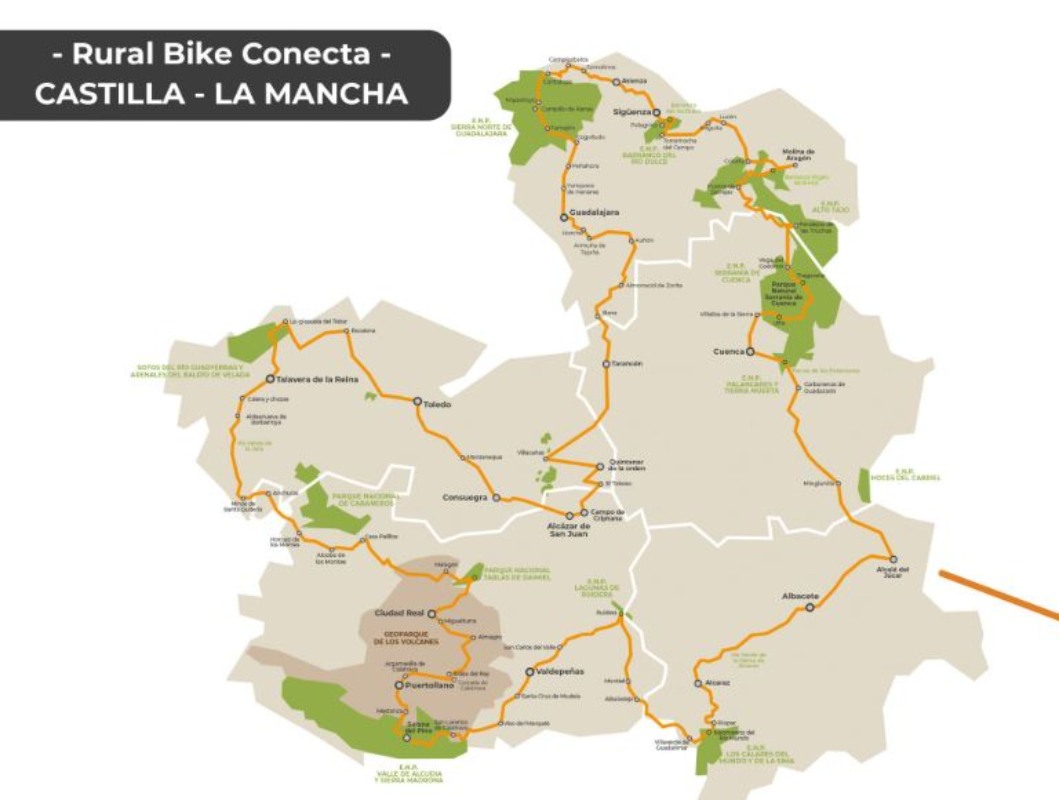 Recorrido completo de Rural Bike Conecta CLM.