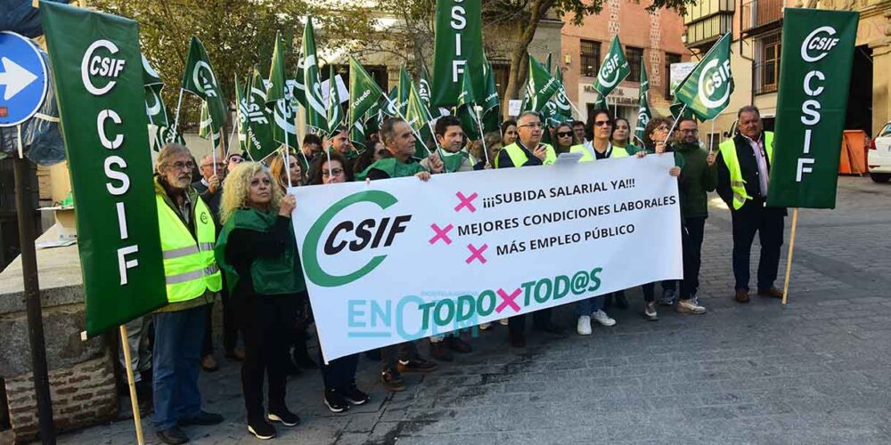 La manifestación de CSIF en Toledo. Foto: Rebeca Arango.