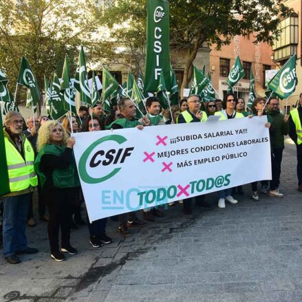 La manifestación de CSIF en Toledo. Foto: Rebeca Arango.